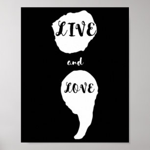 Poster Semicolon Vive E Ama A Consciência Do Suicídio Por