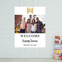 Seminário do logotipo do fotobusiness em branco be