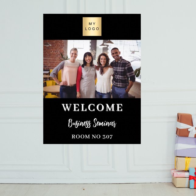 Poster Seminário do logotipo preto branco para fotografia (Criador carregado)