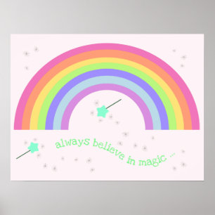 Poster Sempre acredite em mágica - Magic Fairy Rainbow