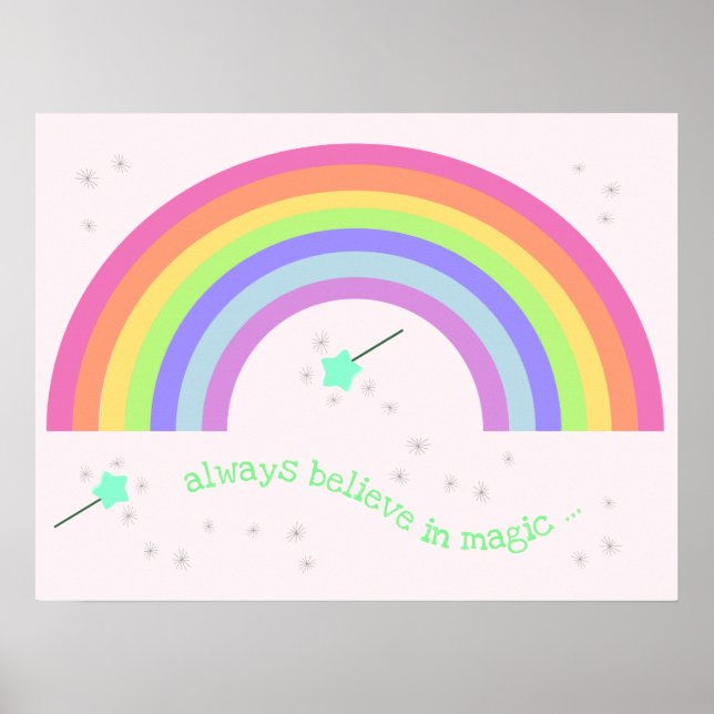 Poster Sempre acredite em mágica - Magic Fairy Rainbow (Frente)