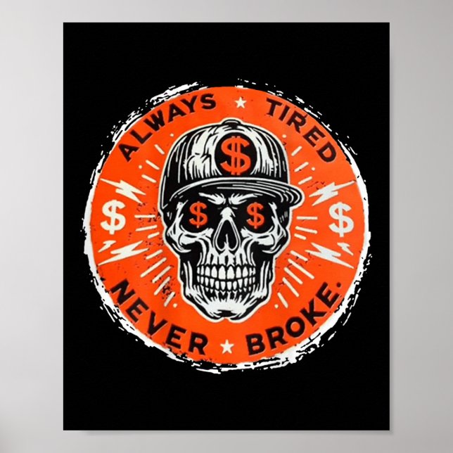 Poster Sempre Cansado Nunca Quebrou O Crânio (nas costas) (Frente)