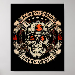 Poster Sempre Cansado Nunca Quebrou O Crânio (nas costas)