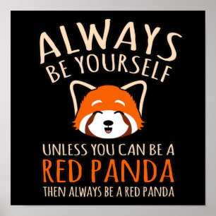 Poster Sempre Seja Um Pet Animal Pet Bonito De Panda Verm
