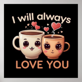 Poster Sempre te amarei, casal de xícaras de chá