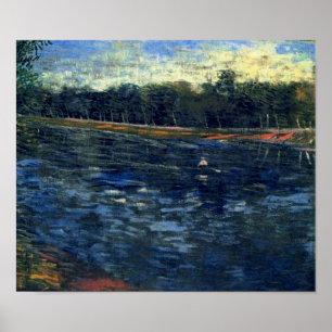 Pôster Sena com um Barco Remado Van Gogh de Bela Arte