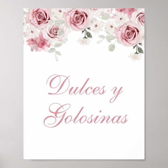 Poster Señal mesa de dulces para Quinceañera (Frente)