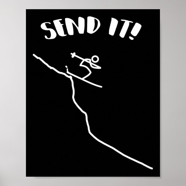 Poster Send It Ski Jump Downhill Skiing For Skier  (Frente)