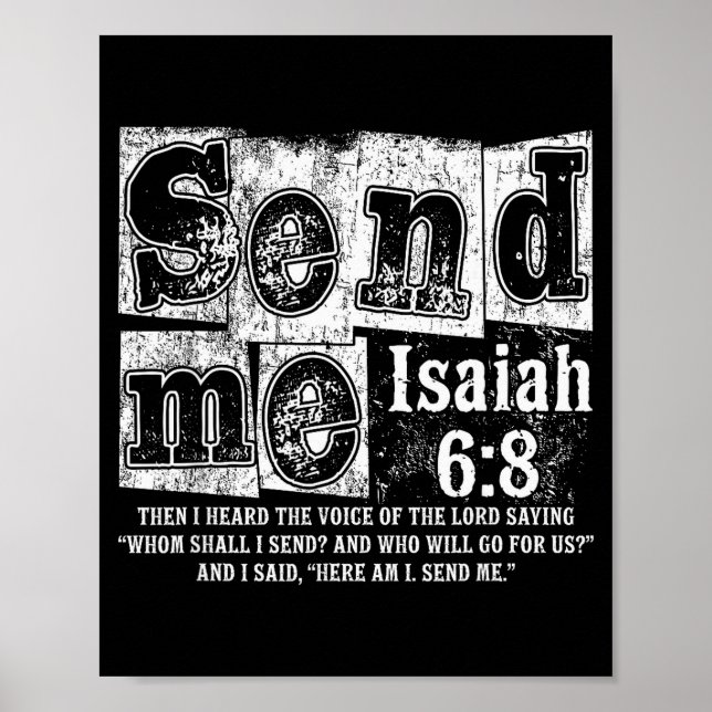 Poster Send Me Isaiah 6_8 Christian Here Am I Send Me, Fa (Frente)