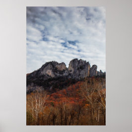 Poster Seneca Rocks em outono, Virgínia Ocidental