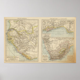 Pôster Senegambien, Goldkuste, Kapland Atlas Map