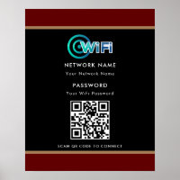 Senha de rede Wifi de código QR personalizado pret
