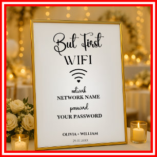 Poster Senha de Rede Wifi Senha Moderna Elegante Sinal de
