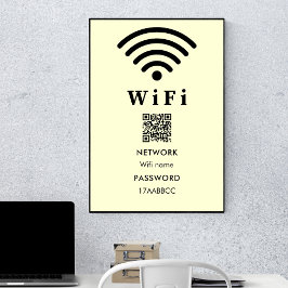 Poster Senha do Código QR Wifi | Digitalizar para conecta