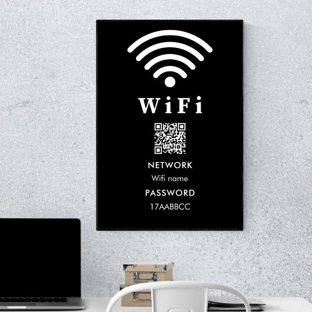 Poster Senha do Código QR Wifi | Digitalizar para conecta (Criador carregado)
