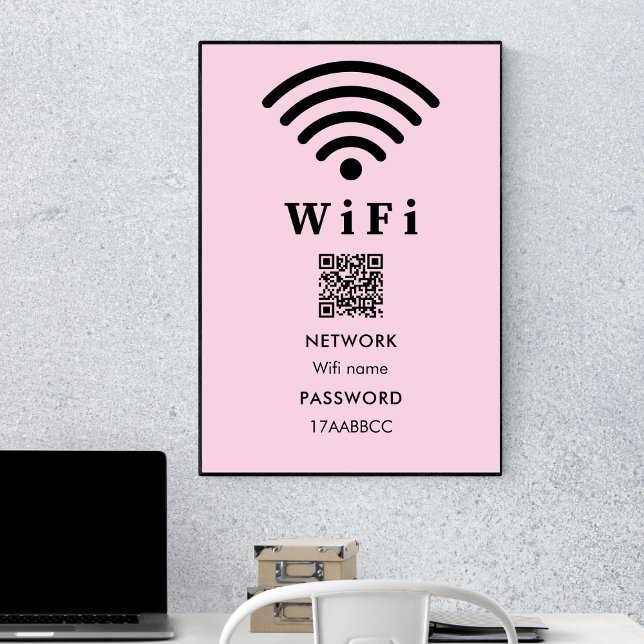 Poster Senha do Código QR Wifi | Digitalizar para conecta (Criador carregado)