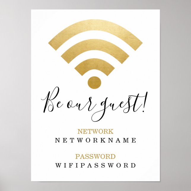 Poster Senha Wi-Fi e Rede Personalizados (Frente)
