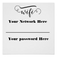 senha wifi caligráfica suporte de sinal