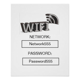 Pôster Senha Wifi Empresarial Moderna