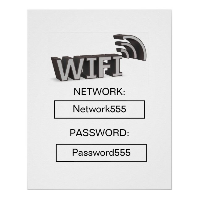 Pôster Senha Wifi Empresarial Moderna  (Frente)