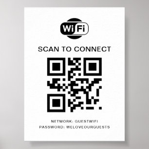 Poster Senha Wifi Verificação de código QR para conexão