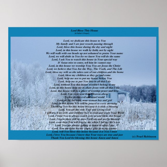 Poster Senhor abençoe esta casa 16X12 (Frente)