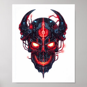 Poster Senhor da Caveira do Demônio Cibernético