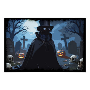 Pôster Senhor do Corvo - Design Gótico de Halloween