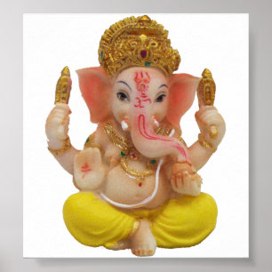 Pôster Senhor Ganesh, Excelente Deus Hindu Pela Felicidad