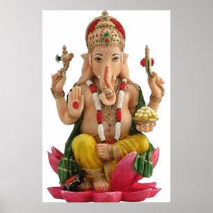 Poster Senhor Ganesh Excelente Hindu Deus para a riqueza
