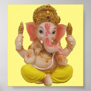 Pôster Senhor Ganesh, grande deus Hindu para a felicidade