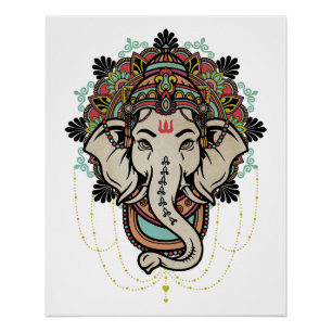 Pôster Senhor Ganesha - deus hindu dos novos começos