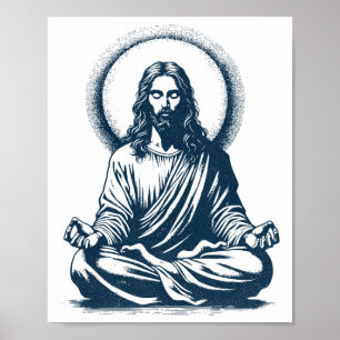 Poster Senhor Jesus Meditando, Buda, Monge, Meditação
