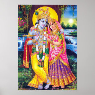 Pôster Senhor Krishna & Radha