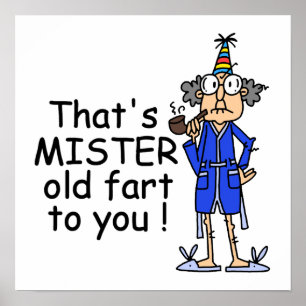 Pôster Senhor Velho Fart Aniversário Humor