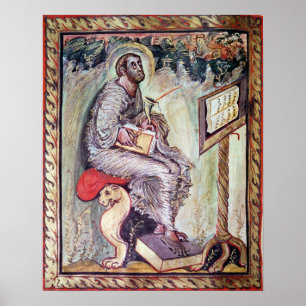 Pôster Senhora 1 fol.90v St Luke, dos evangelho de Ebbo