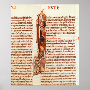 Poster Senhora 21 fol.97 Ruth e Boaz, de uma bíblia