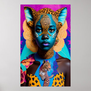 Poster Senhora africana Cheetah