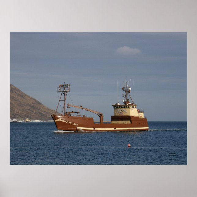 Poster Senhora Árctica, Barco Caranguejo no Porto Holandê (Frente)
