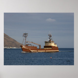 Poster Senhora ártica, barco do caranguejo no porto