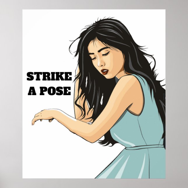 PÔSTER SENHORA ASIÁTICA "BUSCA UM POSE" (Frente)