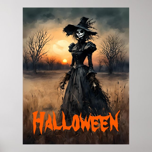 Poster Senhora Assustadora do Halloween do Espantalho Pas (Frente)