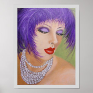 Pôster Senhora com as penas em seu cabelo