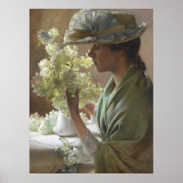 Poster Senhora com Buquê de Charles Courtney Curran