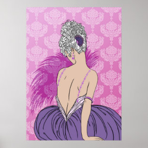 Poster Senhora com damasco - BIANCA do art deco: Ameixa