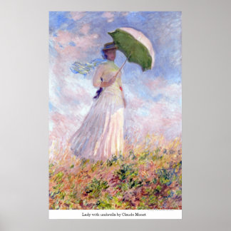 Pôster Senhora com guarda-chuva por Claude Monet
