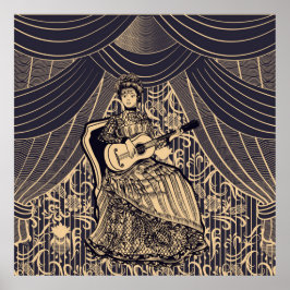 Poster Senhora com guitarra