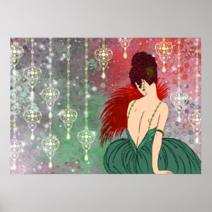 Poster Senhora com jóias - BIANCA do art deco: Natal