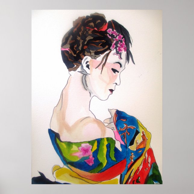 Pôster Senhora com quimono (Frente)