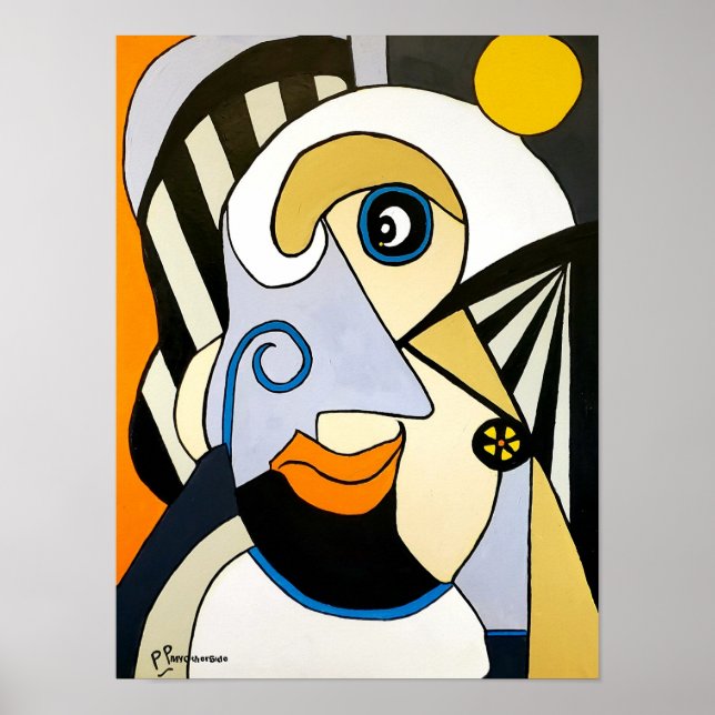 Poster Senhora Confiante Abstrato (Frente)